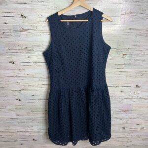 Nine West Navy blue eyelet Lace dress  size 14
